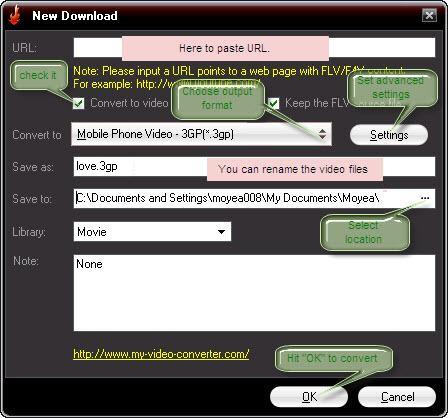 download and convert YouTube videos to 3GP.